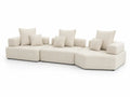 Modulares Sofa 3-teilig mit Kissen 300 x 100 x 75 cm Polyester-Bouclé Sperrholz Kiefernholz Cremeweiß
