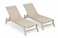 2er Set Garten Sonnenliegen verstellbar 195 x 65 x 32 cm Aluminium Textilene Beige Taupe Schwarz