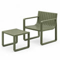 Gartenstuhl Set mit Beistelltisch 72 x 78 x 80 cm Tisch 58 x 58 x 38 cm Polypropylen Olivgrün