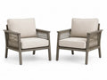 Gartensessel 2er Set je 72 x 75 x 82 cm Aluminium PP-Seil Polyester Beige Naturbeige Taupe Schwarz mit Kissen
