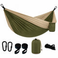 Hängematte Set mit Befestigung 290 x 140 cm Polyamid Ripstop-Gewebe Polyester Gurte Olivgrün Beige Schwarz